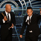 Musicians Common and John Legend address the audience after accepting the Oscar for best original song for “Glory,” from the film Selma, at the 87th Oscars Feb. 22, 2015, in Hollywood, California.
ROBYN BECK/AFP/Getty Images